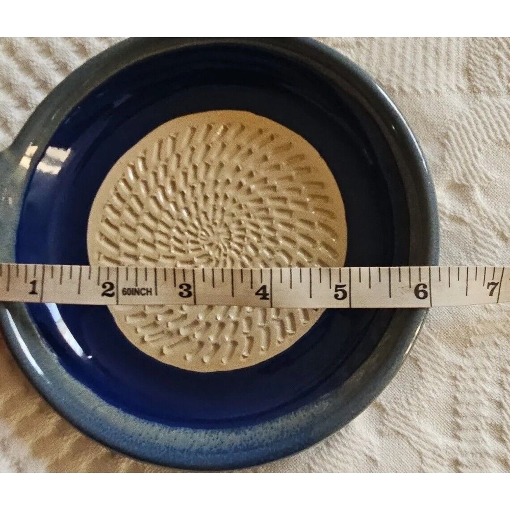 Tumbleweed Pottery Blue Garlic, Cheese Grater Lemon Zester Ginger Dipping Dish - Picture 7 of 7
